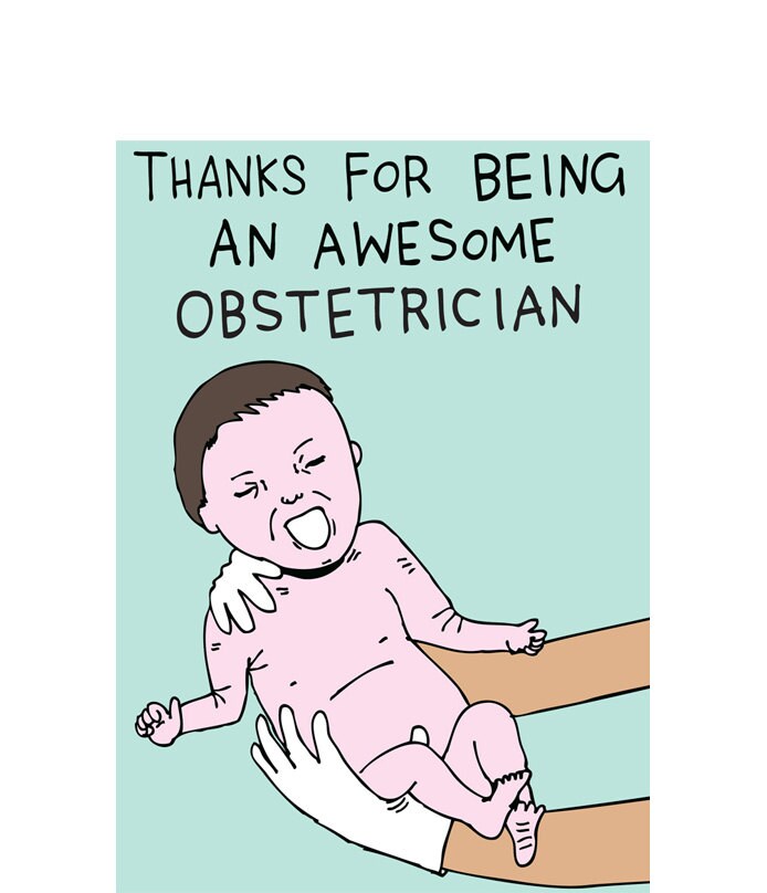 Thank You Card Thanks for Being an Awesome Obstetrician Etsy