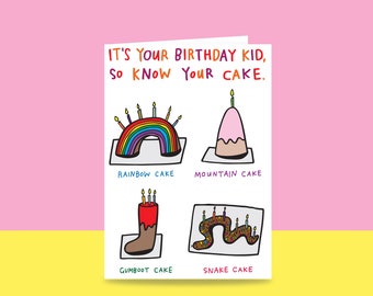 Birthday Card - It's Your Birthday Kid, So Know Your Cake