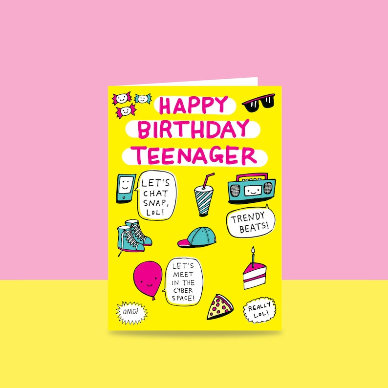Birthday Card Happy Birthday Teenager Etsy