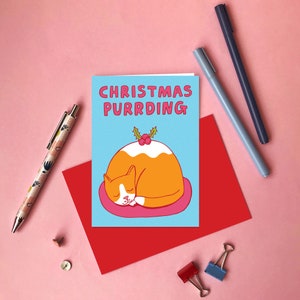 Christmas Card Christmas Purrding Greeting Card Holiday Card Kitty Christmas Card Cat Christmas Card image 4