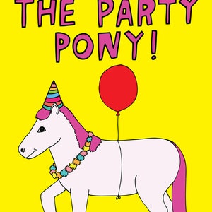 Birthday Card All Aboard The Party Pony image 3