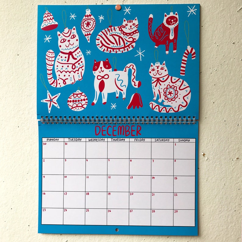 2024 Kitty Calendar 2024 Wall Calendar Cat Calendar 2024 Wall Planner image 7