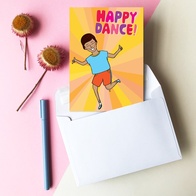 Greeting Card Happy Dance Congratulations card Well Done Best Wishes image 5