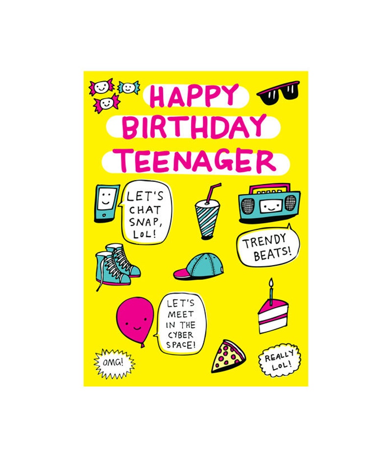 Geburtstagskarte Happy Birthday Teenager Etsy