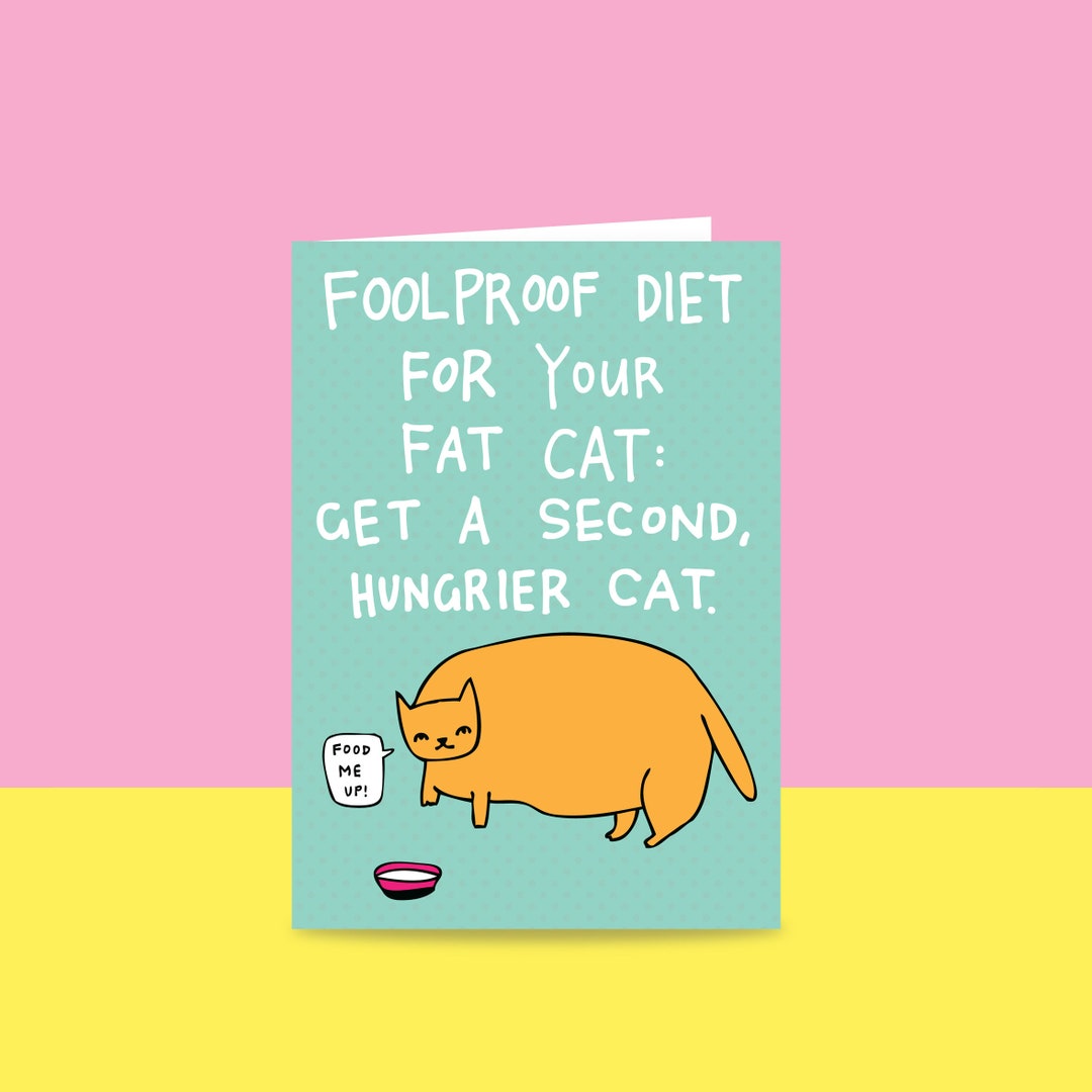 Greeting Card Foodproof Diet for Your Fat Cat Etsy UK