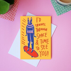 Thank You Card I'd Travel Through Space And Time To See You Congratulations Card image 3