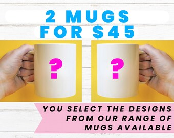 2 Mugs Bulk Discount | Coffee Mug | Cup | Drinking Cup | Cute Cat Mugs | Fun Mugs | Gift Mug