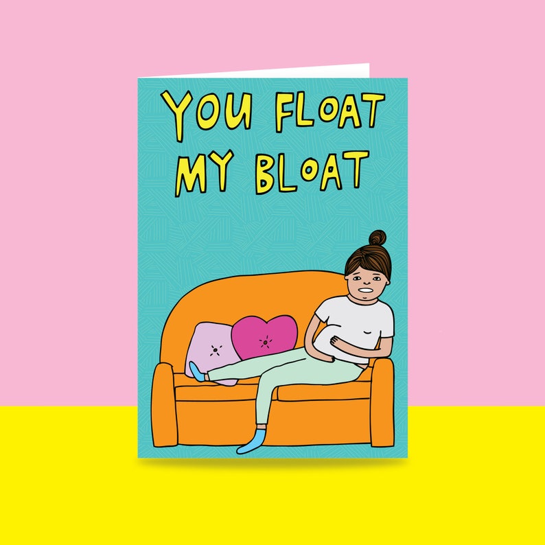 Greeting Card You Float My Bloat Valentine's Day Card Romantic Card image 1