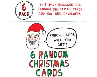 6 Pack Of Random Christmas Cards