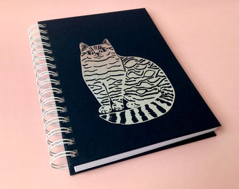 Kitty Journal - Navy Cover | Notebook | Gift For Cat Lover