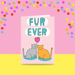 Greeting Card - Fur Ever | Wedding Card | Wedding Card For Cat Lovers