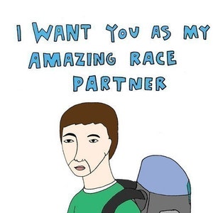 Geeky Card I want you as my Amazing Race partner boy version image 1