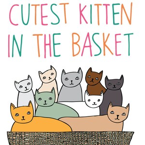 Greeting Card You're The Cutest Kitten In The Basket Valentine's Day Card Romantic Card image 2