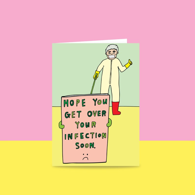 Get Well Soon Card Hope You Get Over Your Infection Soon image 1