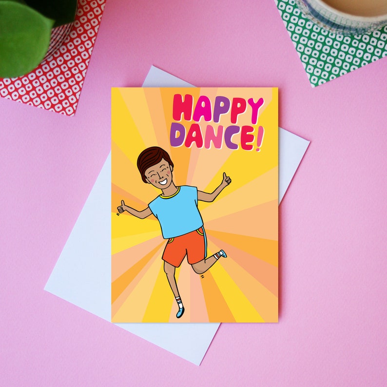 Greeting Card Happy Dance Congratulations card Well Done Best Wishes image 2