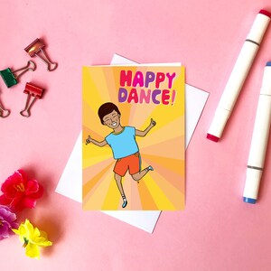 Greeting Card Happy Dance Congratulations card Well Done Best Wishes image 3
