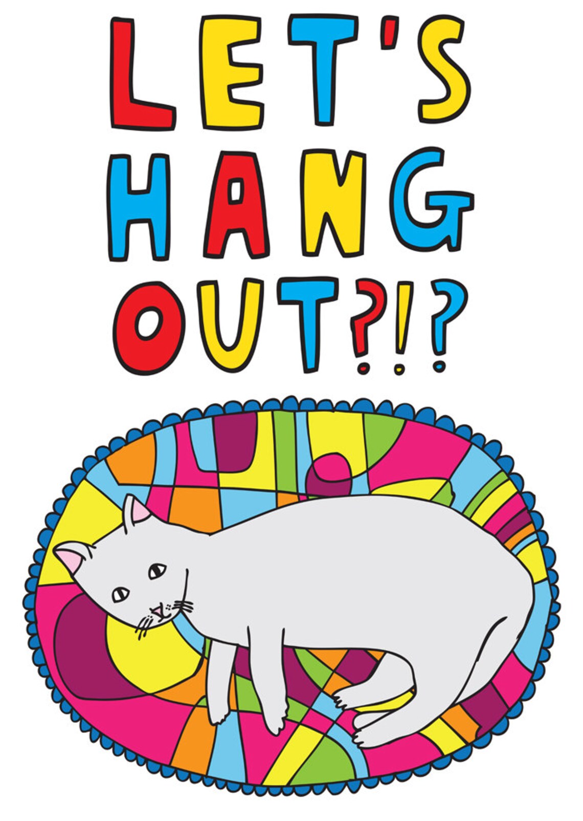 Greeting Card Let S Hang Out Etsy