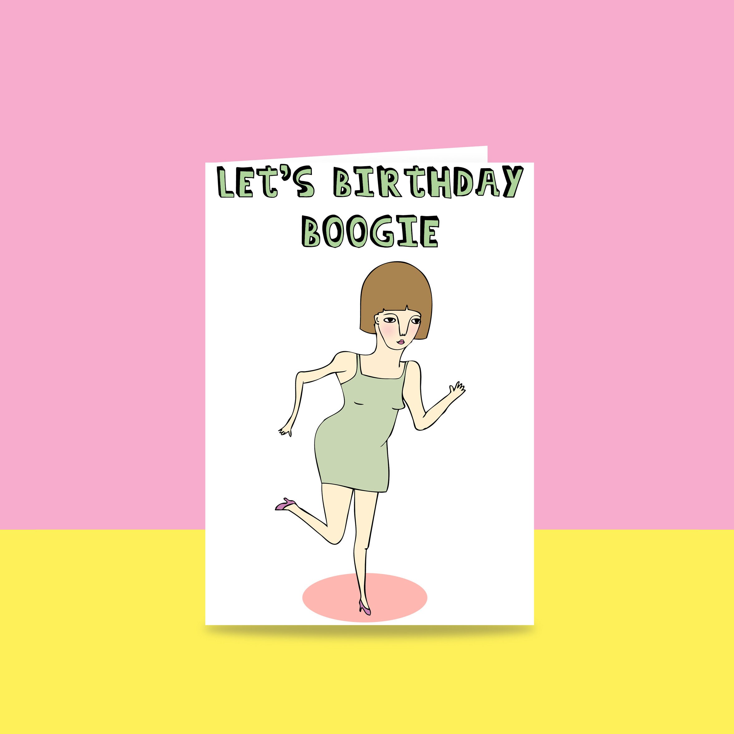 Birthday Card Let’s Birthday Boogie GIRL VERSION - Etsy Australia