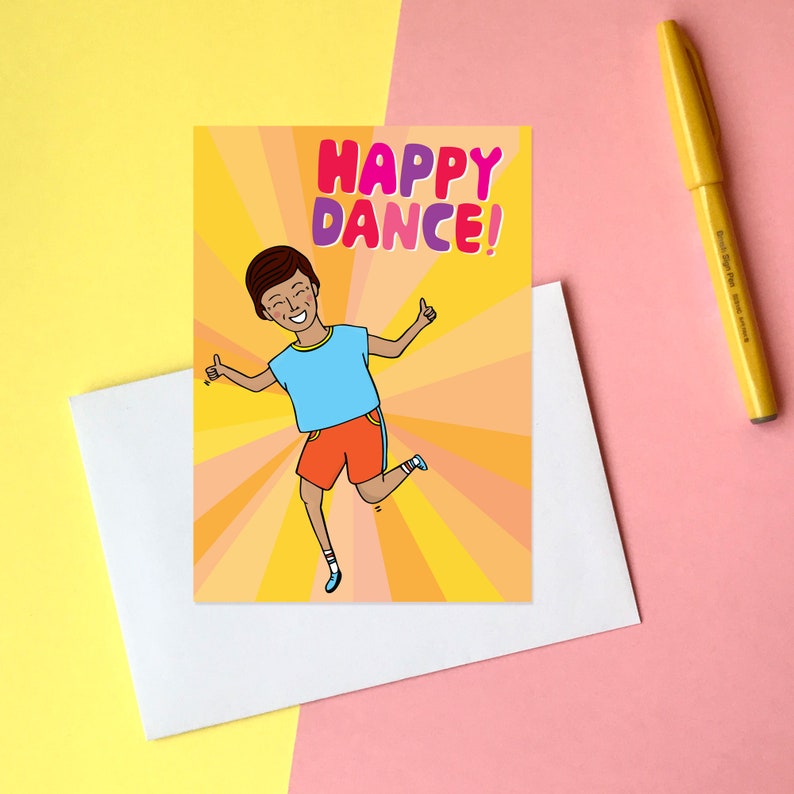 Greeting Card Happy Dance Congratulations card Well Done Best Wishes image 8