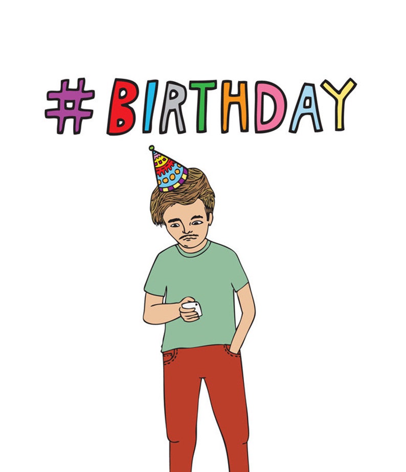 Birthday Card Hashtag Birthday | Etsy