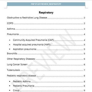 Atemwegs_ Studienangabe für Family Nurse Pactitioner FEP Zertifizierung Board Exam ANCC / AAEP oder Schule