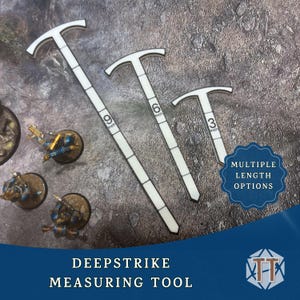 Deep Strike Measuring Tool, 9&quot; 6&quot; 3&quot; Template, Tabletop Wargame Ruler, Skirmish Game Gauge, Multiple Colours, Miniature Game Accessory