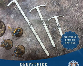 Herramienta de medición de impacto profundo, plantilla de 23 cm, 15 cm y 7,6 cm, regla para juegos de guerra de mesa, calibre para juegos de escaramuzas, varios colores, accesorio para juegos de miniaturas