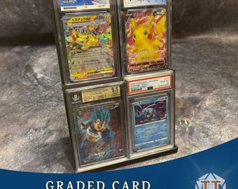 Torre de exhibición para cartas coleccionables graduadas, con capacidad para varias placas, vitrina apilable, accesorio para estuche Gx/Gem MTG/TCG