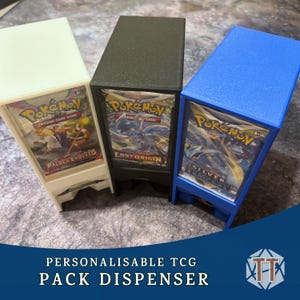 Distributeur de boosters personnalisé, EMPILABLE, vitrine et protection du jeu de cartes à collectionner, cadeau JCC Pokémon, Magic, Lorcana, Yugioh