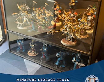 Bandeja de almacenamiento de miniaturas, vitrina apilable para guardar y exhibir, estante de exhibición para miniaturas, juegos de guerra, DnD, Infinity, MVP, Crisis Protocol