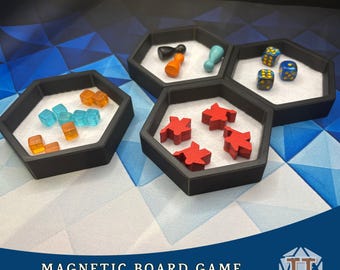 Bandejas magnéticas hexagonales para juegos de mesa, soportes modulares para piezas con base de fieltro, organizador de accesorios de mesa