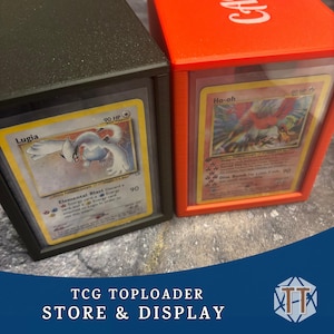 Personalisierte Toploader-Aufbewahrungsbox, 80 Platz, magnetischer Deckel, Trading Card Vitrine & Schutz, Geschenk Pokemon TKG, Magie, Lorcana, Yugioh