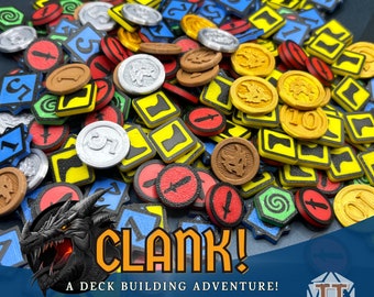 Clank! Resource Tokens, Complete Set, Game Pieces for Clank Board Game, in space, catacombs