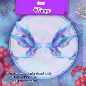 fairy Wings  Sub Badge, Emote, Channel Point, Streaming Asset, fairy Wing png, for Twitch, Youtube, Discord, fairy Wings picture