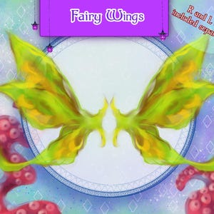 Fairy wings vtuber asset png for Streaming in OBS cute wings art as Emote, Sub Badge, Channel Point for Twitch, Youtube, Discord fantasy art
