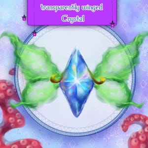 Crystal PNG Sub Badge, Channel Point, Emote fantasy gem clipart Streaming Asset for Youtube, Discord, Twitch gem transparent fairy wing PNG