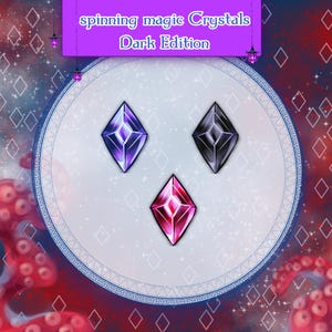 animated dark Gems Emote for Streaming as Sub Badge, Channel Point, Emote gemstone animation for Twitch, Youtube, Discord gem art GIF PNG