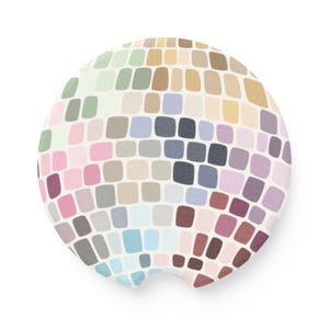 Car Coaster, Disco Ball Trendy 70s Boho Design, Hipster Car Accessory, Groovy Cup Holder Insert, Retro Auto Decor, Gift for Car Enthusiast,