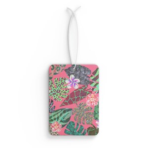 Tropische planten auto luchtverfrisser, girly roze monstera dierenprint bloemenaroma decor, milieuvriendelijke autogeur, cadeau voor natuurliefhebbers,