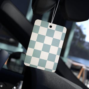 Deodorante per auto - Trendy Spring Checkerboard Girly, profumo per auto carino, diffusore per auto floreale, deodorante per veicoli alla moda, auto elegante