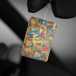 Comic Book Car Air Freshener - Christmas Stocking Gift, Car Accessory, Unique Car Decoration, Geeky Auto Scent, Fun Vehicle Air Freshener