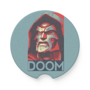 Comic Book Car Coaster, Superhero Car Coaster, Nerd Gift, Doom Car Accessories, Geek Car Coaster, Unique Car Coaster