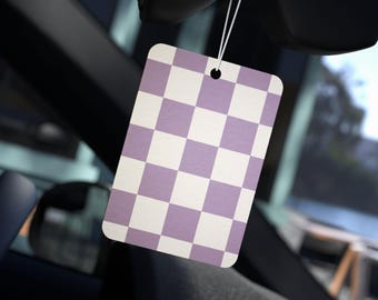 Auto-Lufterfrischer - Trendiges Frühlings-Schachbrett-Girly, niedlicher Auto-Duft, blumiger Auto-Diffusor, modischer Fahrzeug-Deodorant, stilvolles Auto