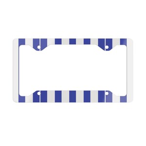 Stylish Blue Metal License Stripped Plate Frame for Unique Personalization, Car Accessory, Gift for Car Enthusiasts, Perfect for Holidays