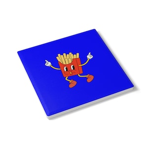 Fun Fries Ceramic Coaster - Playful Kitchen Decor for Food Lovers, Gift for Chef, Party Favor, Housewarming, Coffee Table Decor