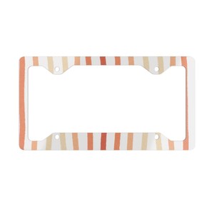 Stylish Metal License Stripped Plate Frame for Unique Personalization, Car Accessory, Gift for Car Enthusiasts, Perfect for Holidays