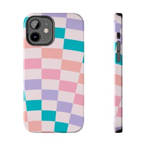 Étuis pour téléphone en damier, Design abstrait, Cadeau pour elle, Protection de téléphone élégante, Accessoires tech tendance, Ambiance estivale, Gothique