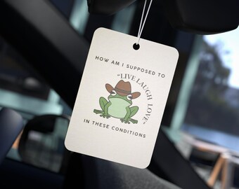 Auto Lufterfrischer - Howdy Frog Silly Meme, Fahrzeug Duft Diffusor, Auto Duft, süßes Tier Geschenk, Auto Dekor, lustiges Zitat Lufterfrischer