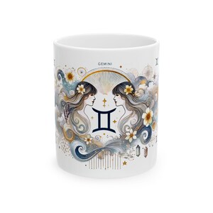 Gemini Season Astrology Mug, Zodiac Coffee Cup, Horoscope Tea Mug, Astrological Star Sign Gift, Birthday Drinkware, Gemini Gift