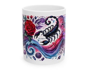 Skorpion Sternzeichen Keramik Tasse, Astrologie Horoskop Kaffeetasse, Geschenk
